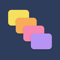 Cascade app icon: four coloured tiles stepping down diagonally